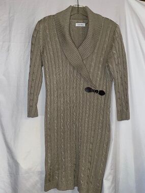 EUC Calvin Klein Shawl Style Collar Sweater Dress Size Large